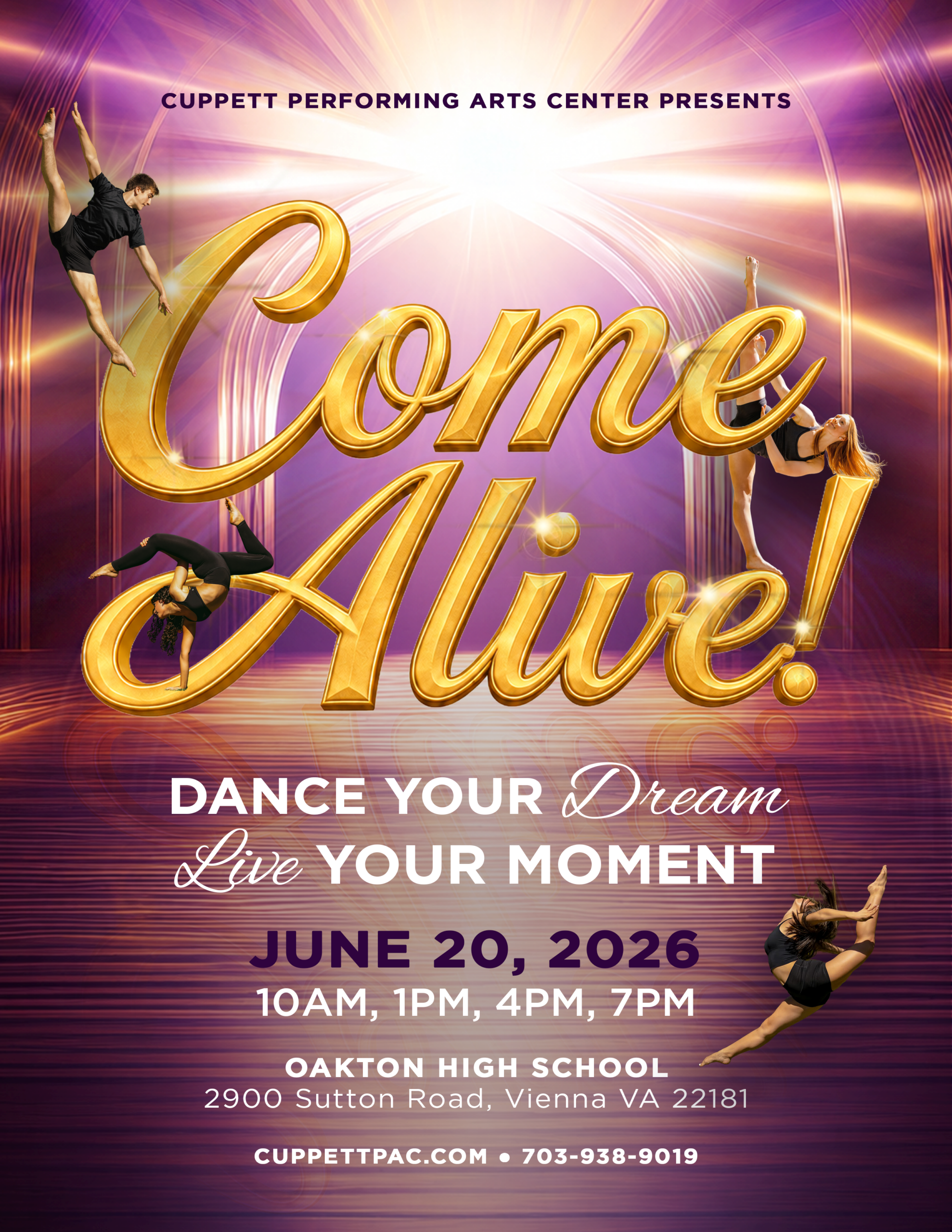 Nights and Day flyer image of jumping dancers in black and white